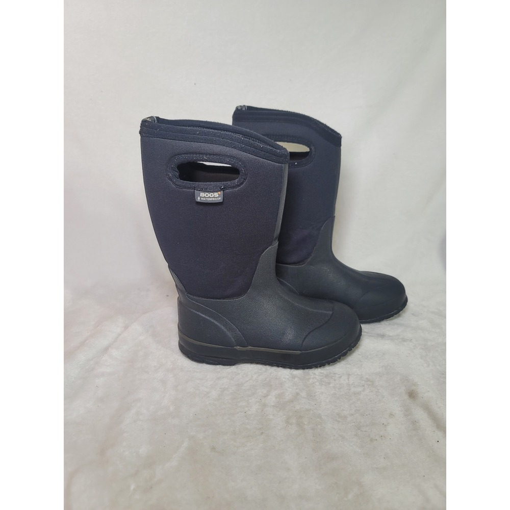 Bogs Kids Classic High HA Waterproof Rain Boots Black Youth 2 Outdoor Coastal